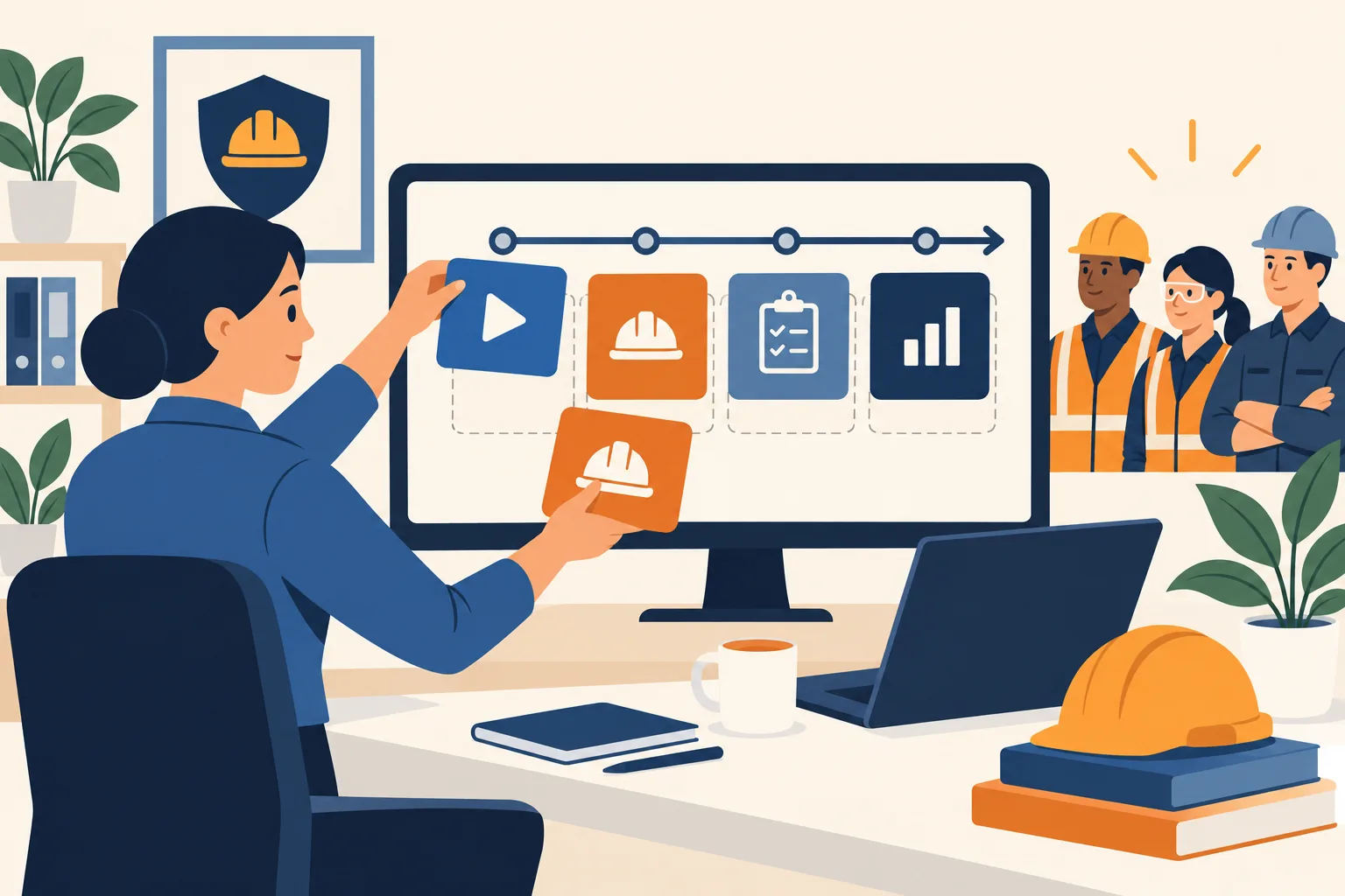 Администратор собирает модульный маршрут обучения для работников